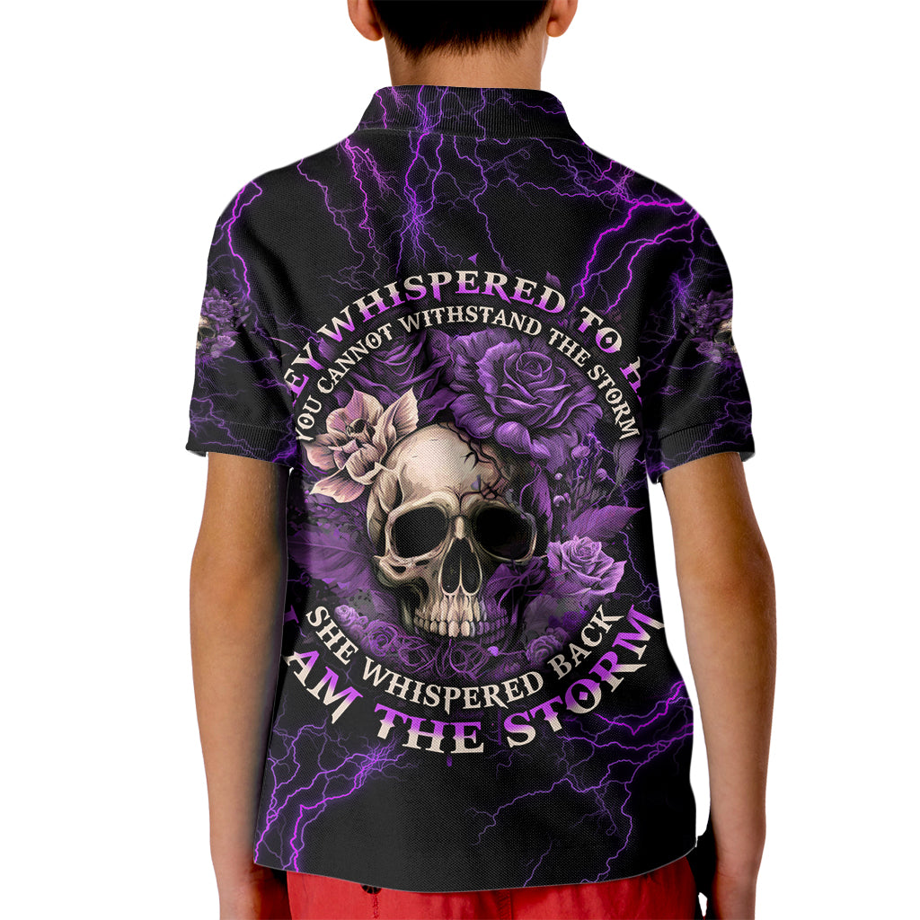 I Am The Storm Rose Skull Kid Polo Shirt - Wonder Print Shop