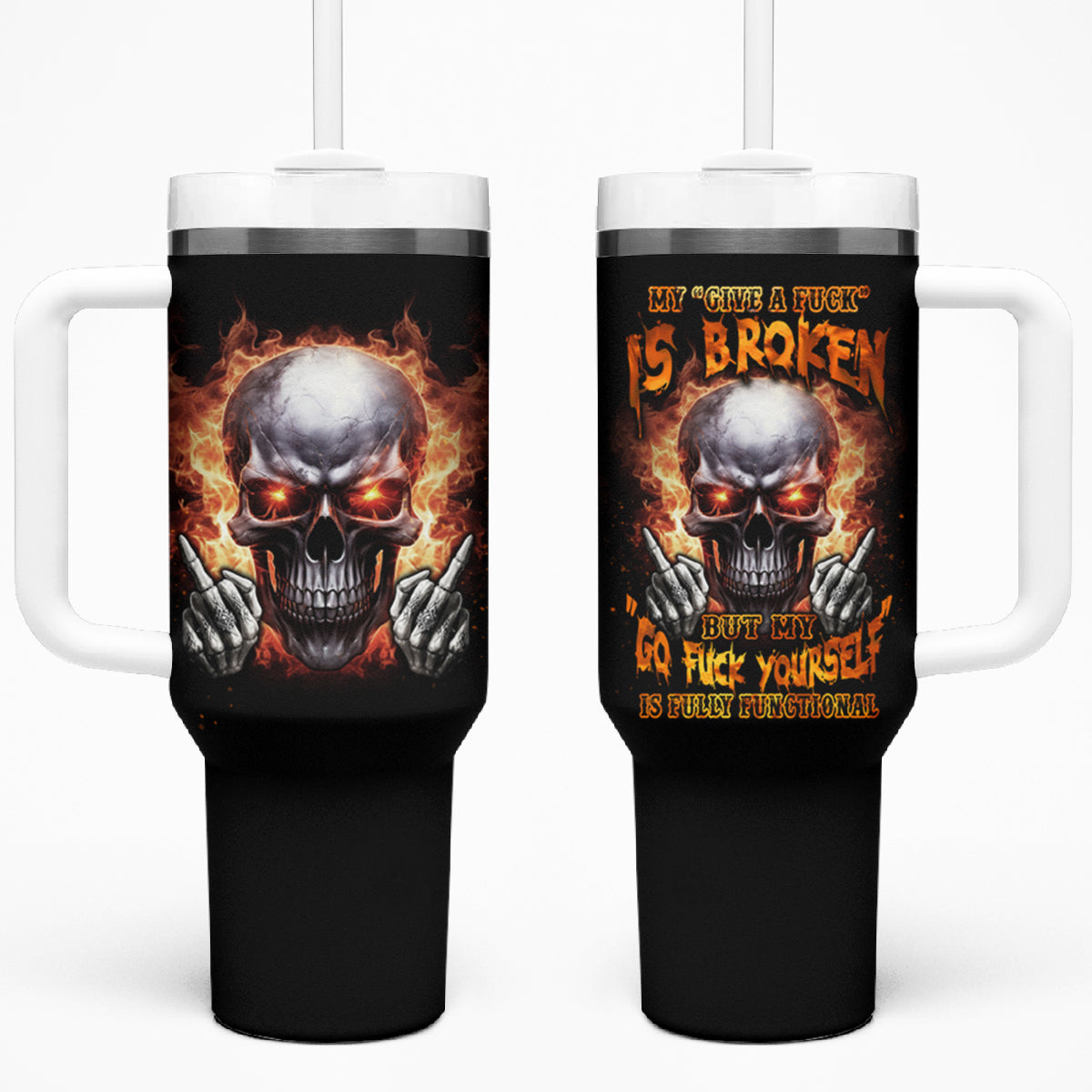 Give Me A F Is Broken But My Go F Yourself Tumbler With Handle - Wonder Print Shop