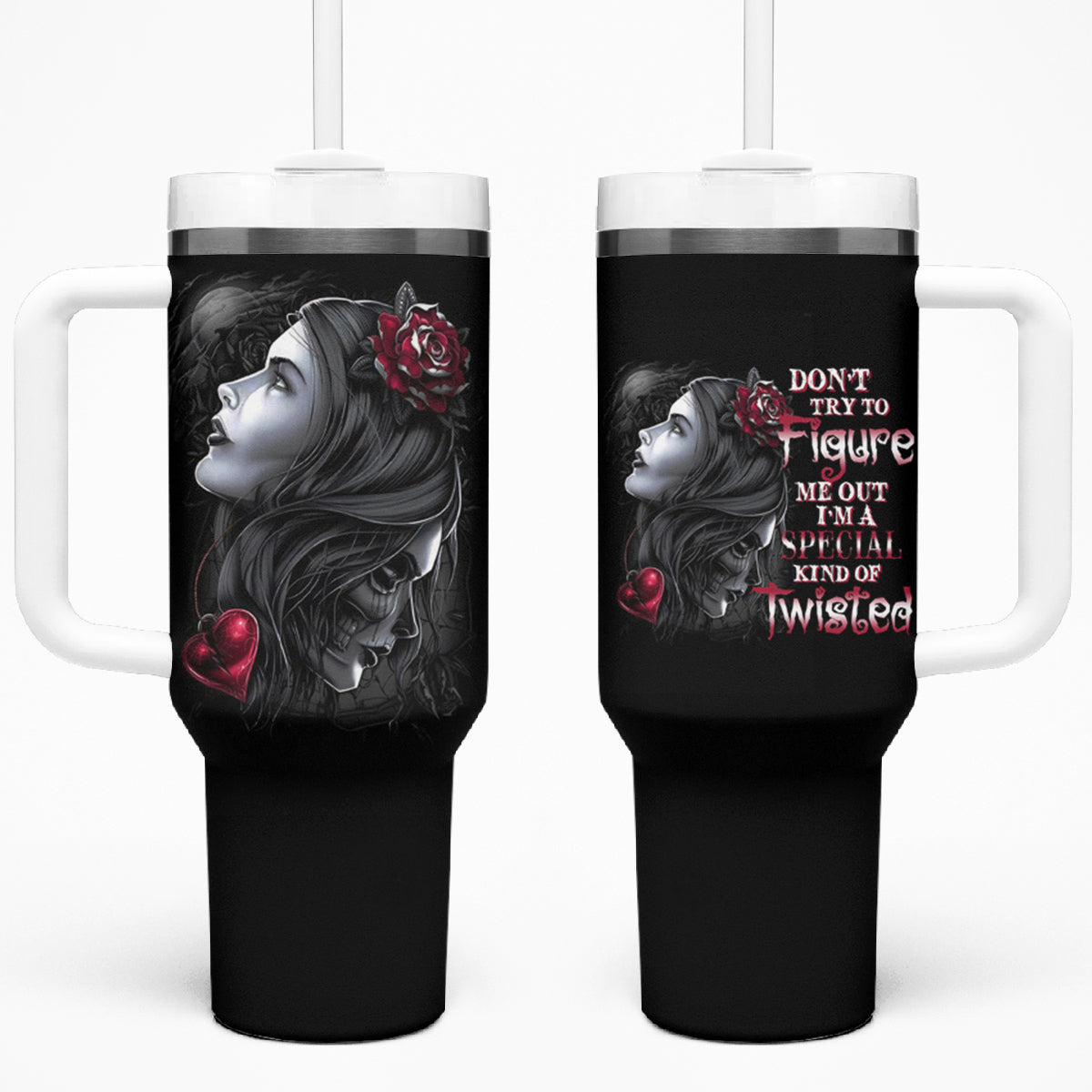 Don't Try To Figure Me Out Tumbler With Handle - Wonder Print Shop