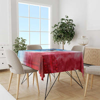 USA Christmas Tablecloth with Santa Eagle Red White Blue Snowflake Pattern and American Flag - Wonder Print Shop