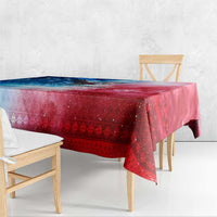 USA Christmas Tablecloth with Santa Eagle Red White Blue Snowflake Pattern and American Flag - Wonder Print Shop