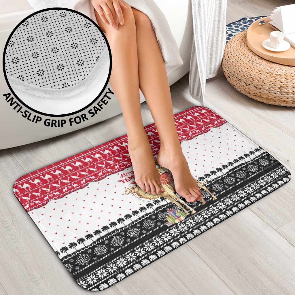Yemen Christmas Bathroom Set with Camel Leopard Falcon Red Black White Snowflake - Wonder Print Shop