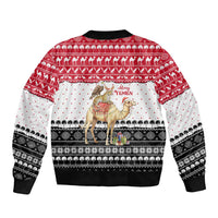 Yemen Christmas Bomber Jacket with Camel Leopard Falcon Red Black White Snowflake - Wonder Print Shop