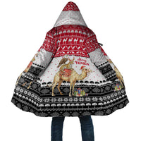 Yemen Christmas Cloak with Camel Leopard Falcon Red Black White Snowflake - Wonder Print Shop