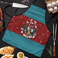 Christmas Guitar Apron with Santa Hats Trees Snowflakes and Musical Pattern - Wonder Print Shop