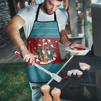 Christmas Guitar Apron with Santa Hats Trees Snowflakes and Musical Pattern - Wonder Print Shop