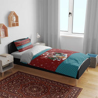 Christmas Guitar Bedding Set with Santa Hats Trees Snowflakes and Musical Pattern - Wonder Print Shop