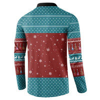 Christmas Guitar Button Sweatshirt with Santa Hats Trees Snowflakes and Musical Pattern - Wonder Print Shop