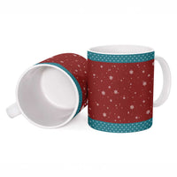 Christmas Guitar Ceramic Mug with Santa Hats Trees Snowflakes and Musical Pattern - Wonder Print Shop