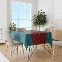 Christmas Guitar Tablecloth with Santa Hats Trees Snowflakes and Musical Pattern - Wonder Print Shop