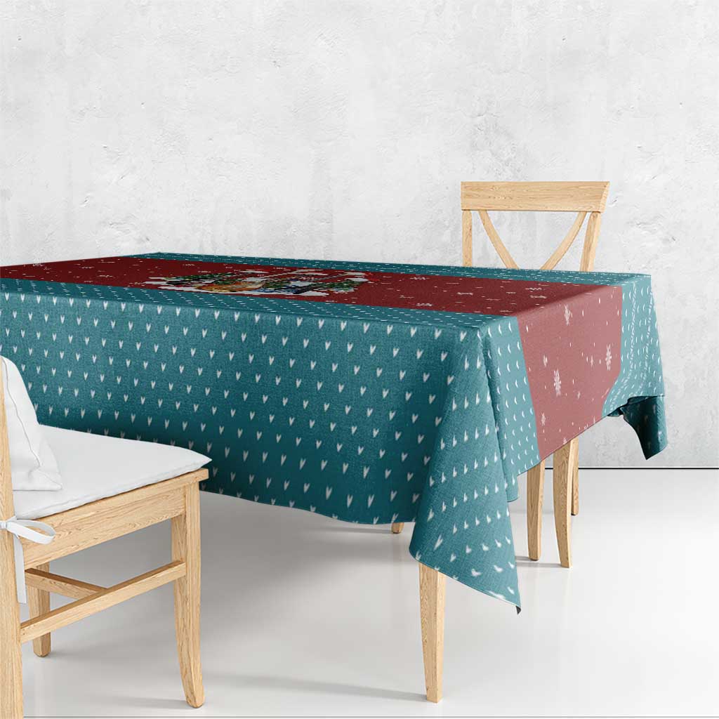 Christmas Guitar Tablecloth with Santa Hats Trees Snowflakes and Musical Pattern - Wonder Print Shop