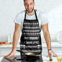 Creepy Christmas Apron with Skulls Trees and Gothic Holiday Pattern - Wonder Print Shop