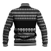 Creepy Christmas Baseball Jacket with Skulls Trees and Gothic Holiday Pattern - Wonder Print Shop