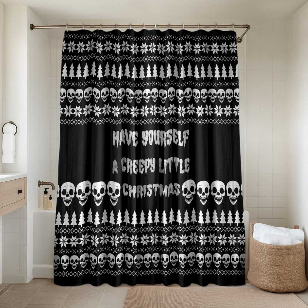 Creepy Christmas Bathroom Set with Skulls Trees and Gothic Holiday Pattern - Wonder Print Shop