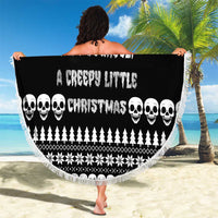 Creepy Christmas Beach Blanket with Skulls Trees and Gothic Holiday Pattern - Wonder Print Shop