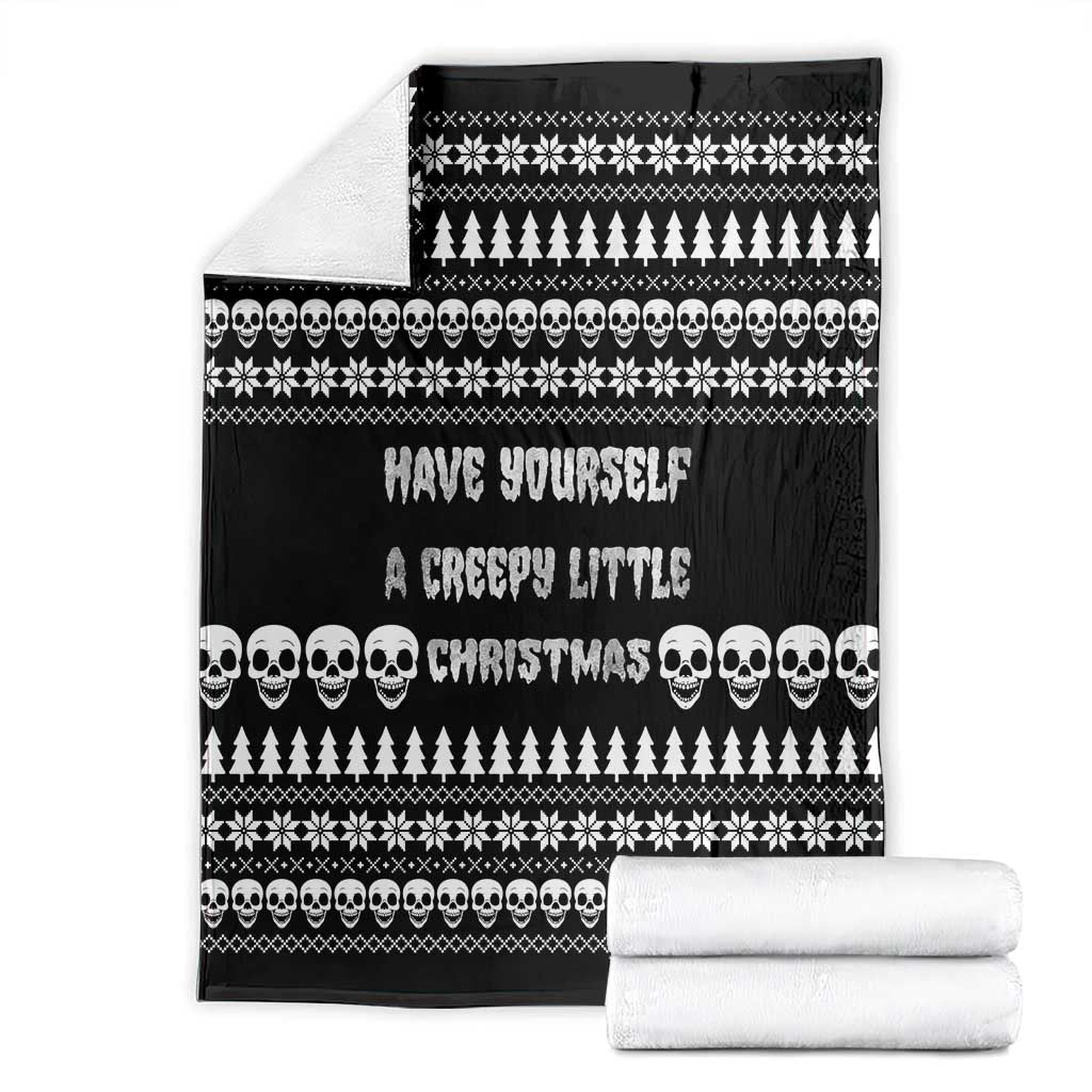 Creepy Christmas Blanket with Skulls Trees and Gothic Holiday Pattern - Wonder Print Shop