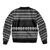Creepy Christmas Bomber Jacket with Skulls Trees and Gothic Holiday Pattern - Wonder Print Shop