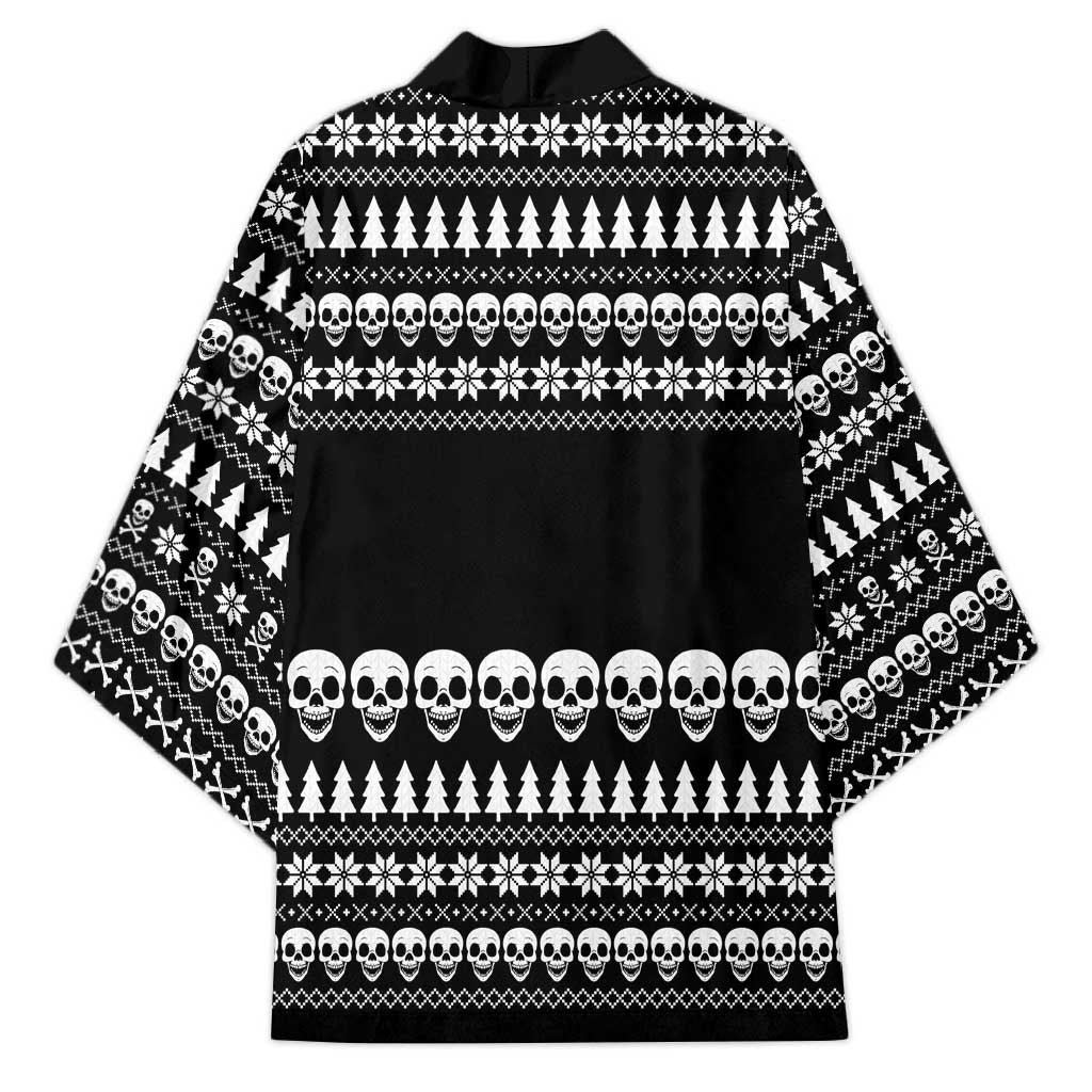 Creepy Christmas Kimono with Skulls Trees and Gothic Holiday Pattern - Wonder Print Shop