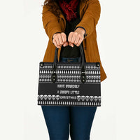 Creepy Christmas Leather Bag with Skulls Trees and Gothic Holiday Pattern - Wonder Print Shop
