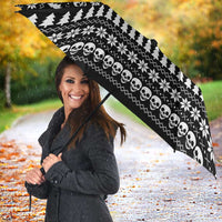 Creepy Christmas Umbrella with Skulls Trees and Gothic Holiday Pattern - Wonder Print Shop