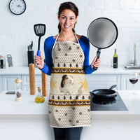 Guinea Pig Christmas Apron with Snowflakes Trees and Reindeer Pattern - Wonder Print Shop