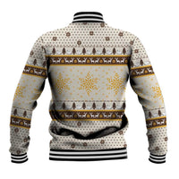 Guinea Pig Christmas Baseball Jacket with Snowflakes Trees and Reindeer Pattern - Wonder Print Shop