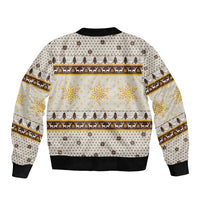 Guinea Pig Christmas Bomber Jacket with Snowflakes Trees and Reindeer Pattern - Wonder Print Shop
