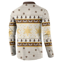 Guinea Pig Christmas Button Sweatshirt with Snowflakes Trees and Reindeer Pattern - Wonder Print Shop