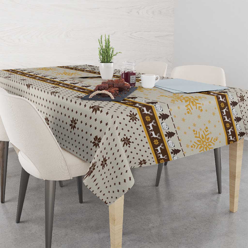 Guinea Pig Christmas Tablecloth with Snowflakes Trees and Reindeer Pattern - Wonder Print Shop