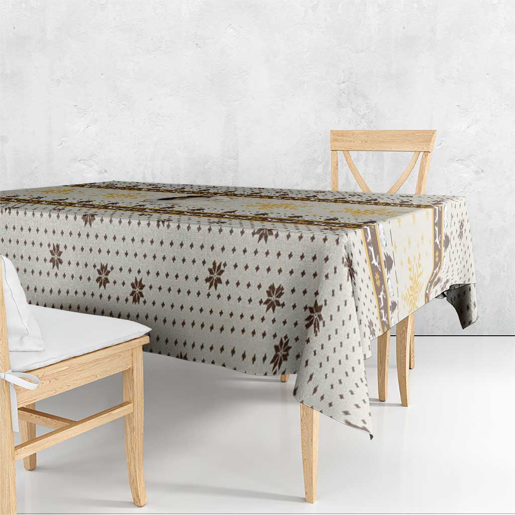 Guinea Pig Christmas Tablecloth with Snowflakes Trees and Reindeer Pattern - Wonder Print Shop