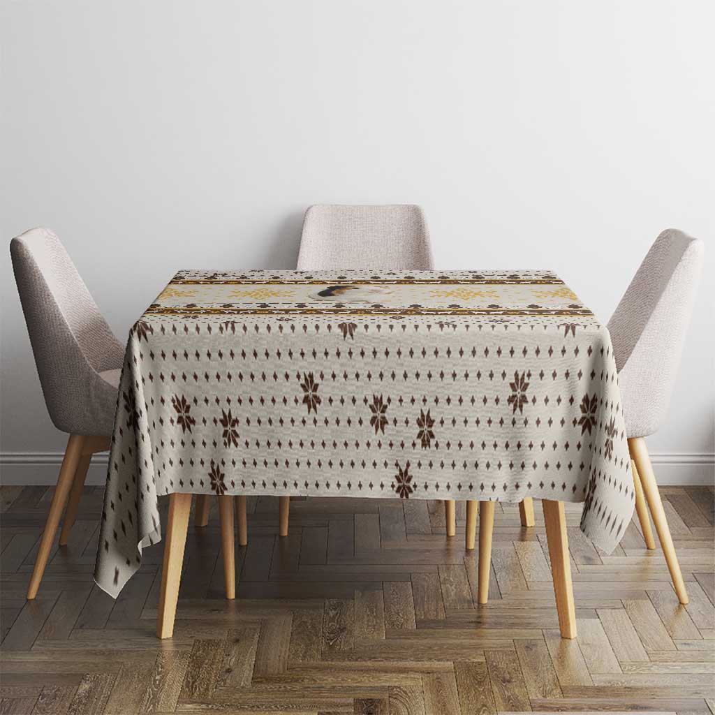 Guinea Pig Christmas Tablecloth with Snowflakes Trees and Reindeer Pattern - Wonder Print Shop