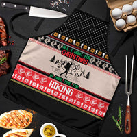 Hiking Christmas Apron with Mountains Trees and Winter Holiday Pattern - Wonder Print Shop