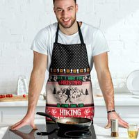 Hiking Christmas Apron with Mountains Trees and Winter Holiday Pattern - Wonder Print Shop