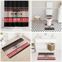 Hiking Christmas Bathroom Set with Mountains Trees and Winter Holiday Pattern - Wonder Print Shop