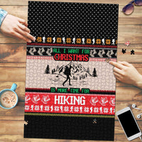 Hiking Christmas Puzzle with Mountains Trees and Winter Holiday Pattern - Wonder Print Shop