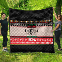 Hiking Christmas Quilt with Mountains Trees and Winter Holiday Pattern - Wonder Print Shop