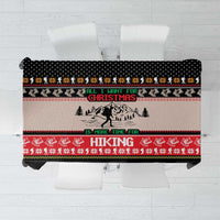 Hiking Christmas Tablecloth with Mountains Trees and Winter Holiday Pattern - Wonder Print Shop