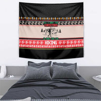 Hiking Christmas Tapestry with Mountains Trees and Winter Holiday Pattern - Wonder Print Shop