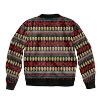 Santa Hold My Beer Christmas Bomber Jacket with Beer Mugs and Holiday Pattern - Wonder Print Shop