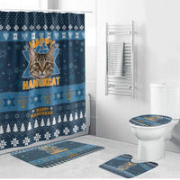 Happy Hanukcat Christmas Design Bathroom Set Xmas Holiday Patterns - Wonder Print Shop