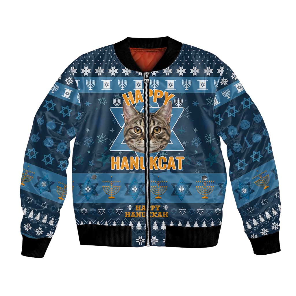 Happy Hanukcat Christmas Design Bomber Jacket Xmas Holiday Patterns - Wonder Print Shop