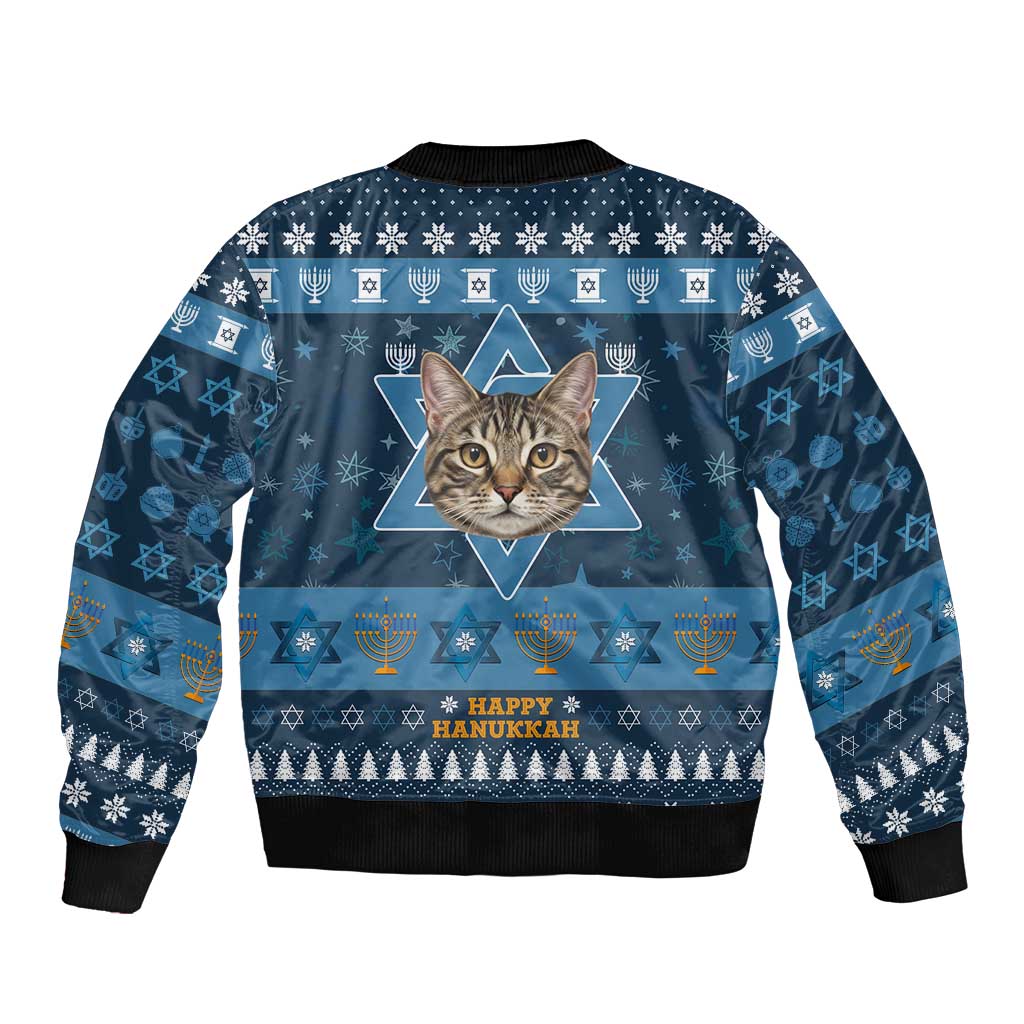 Happy Hanukcat Christmas Design Bomber Jacket Xmas Holiday Patterns - Wonder Print Shop