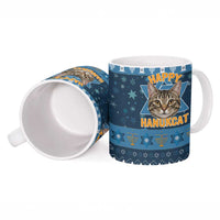 Happy Hanukcat Christmas Design Ceramic Mug Xmas Holiday Patterns - Wonder Print Shop