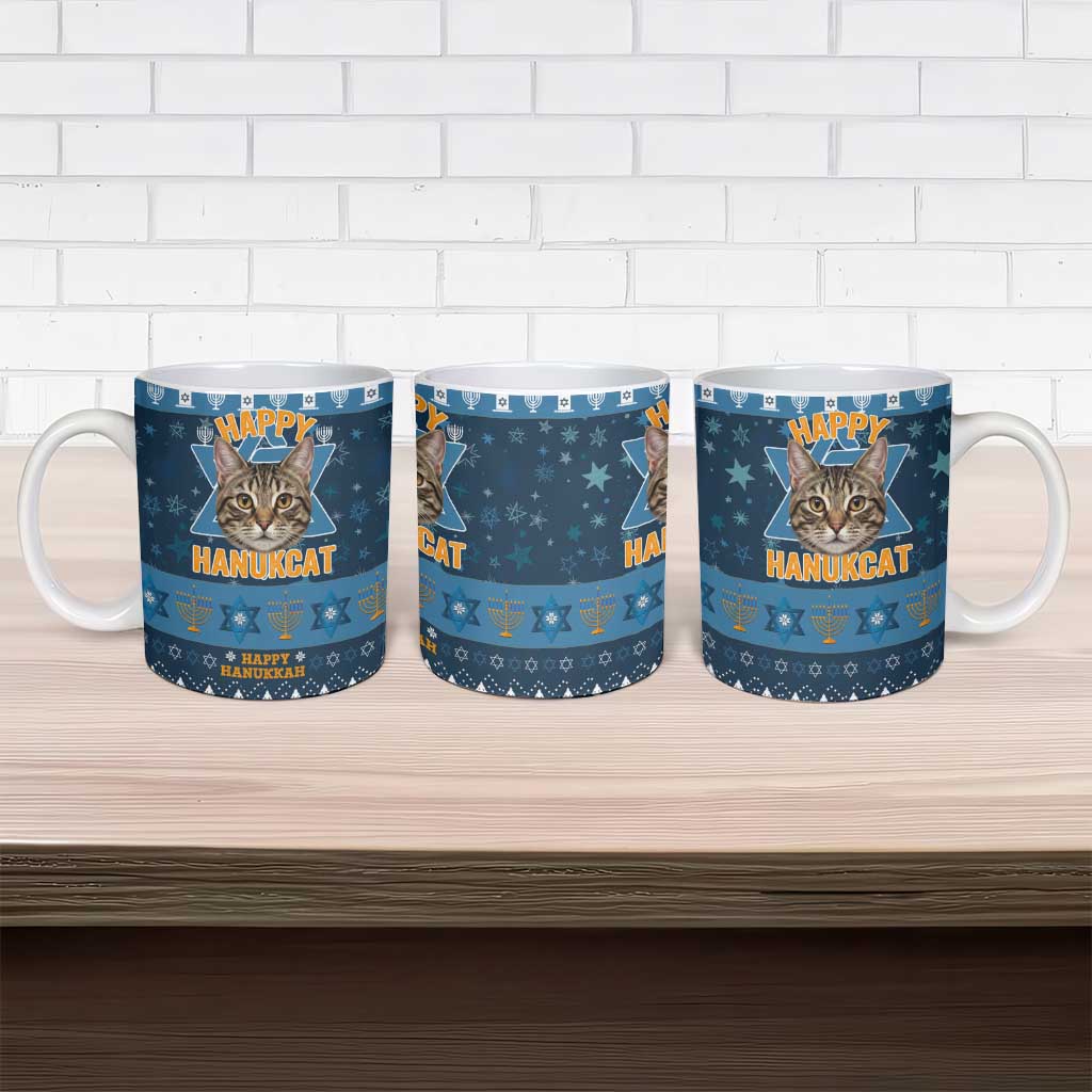 Happy Hanukcat Christmas Design Ceramic Mug Xmas Holiday Patterns - Wonder Print Shop