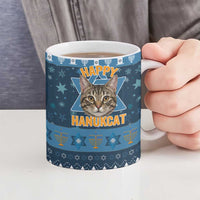 Happy Hanukcat Christmas Design Ceramic Mug Xmas Holiday Patterns - Wonder Print Shop