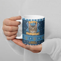 Happy Hanukcat Christmas Design Ceramic Mug Xmas Holiday Patterns - Wonder Print Shop