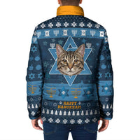 Happy Hanukcat Christmas Design Padded Jacket Xmas Holiday Patterns - Wonder Print Shop