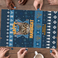 Happy Hanukcat Christmas Design Puzzle Xmas Holiday Patterns - Wonder Print Shop