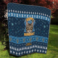 Happy Hanukcat Christmas Design Quilt Xmas Holiday Patterns - Wonder Print Shop