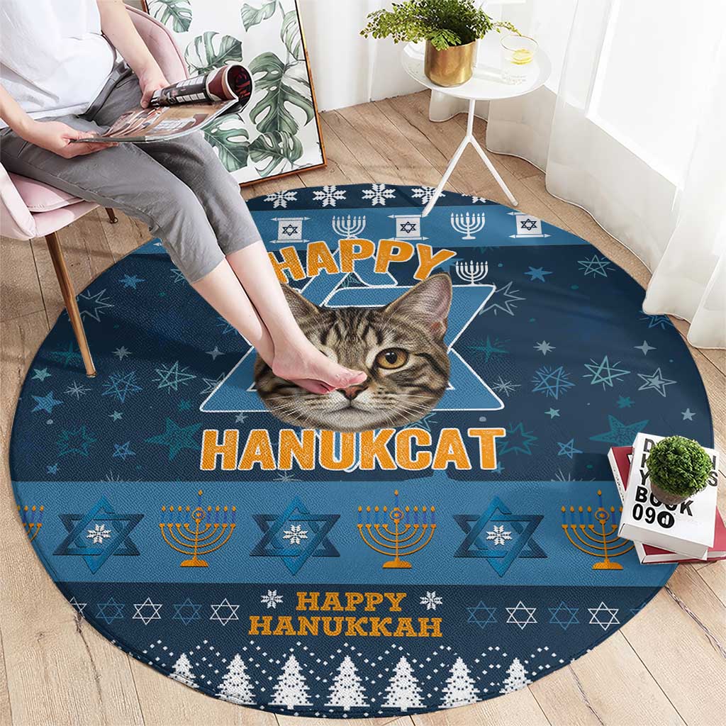 Happy Hanukcat Christmas Design Round Carpet Xmas Holiday Patterns - Wonder Print Shop
